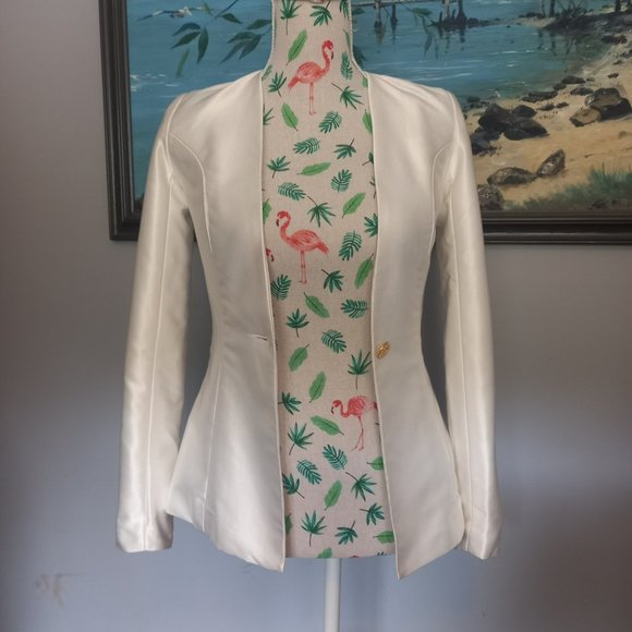 Misha Collection high quality single breasted blazer jacket, no lapel (XS) - Picture 2 of 7